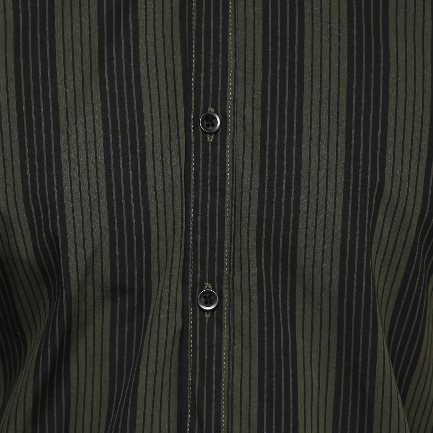 Olive Green Contrast Stripe Shirt