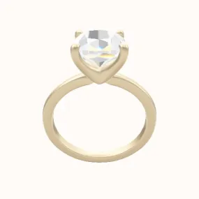 Open Solitaire Engagement Ring With Four Prong Head