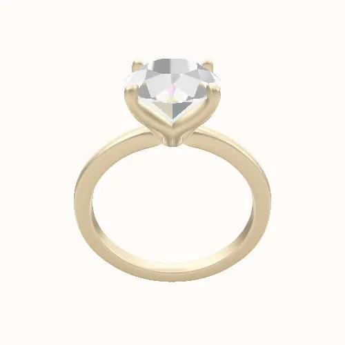 Open Solitaire Engagement Ring With Petal Four Prong Head