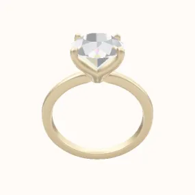 Open Solitaire Engagement Ring With Petal Four Prong Head