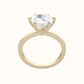 Open Solitaire Engagement Ring With Petal Six Prong Head