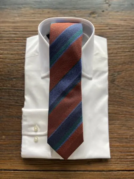 ORANGE HERRINGBONE REPP DD TIE