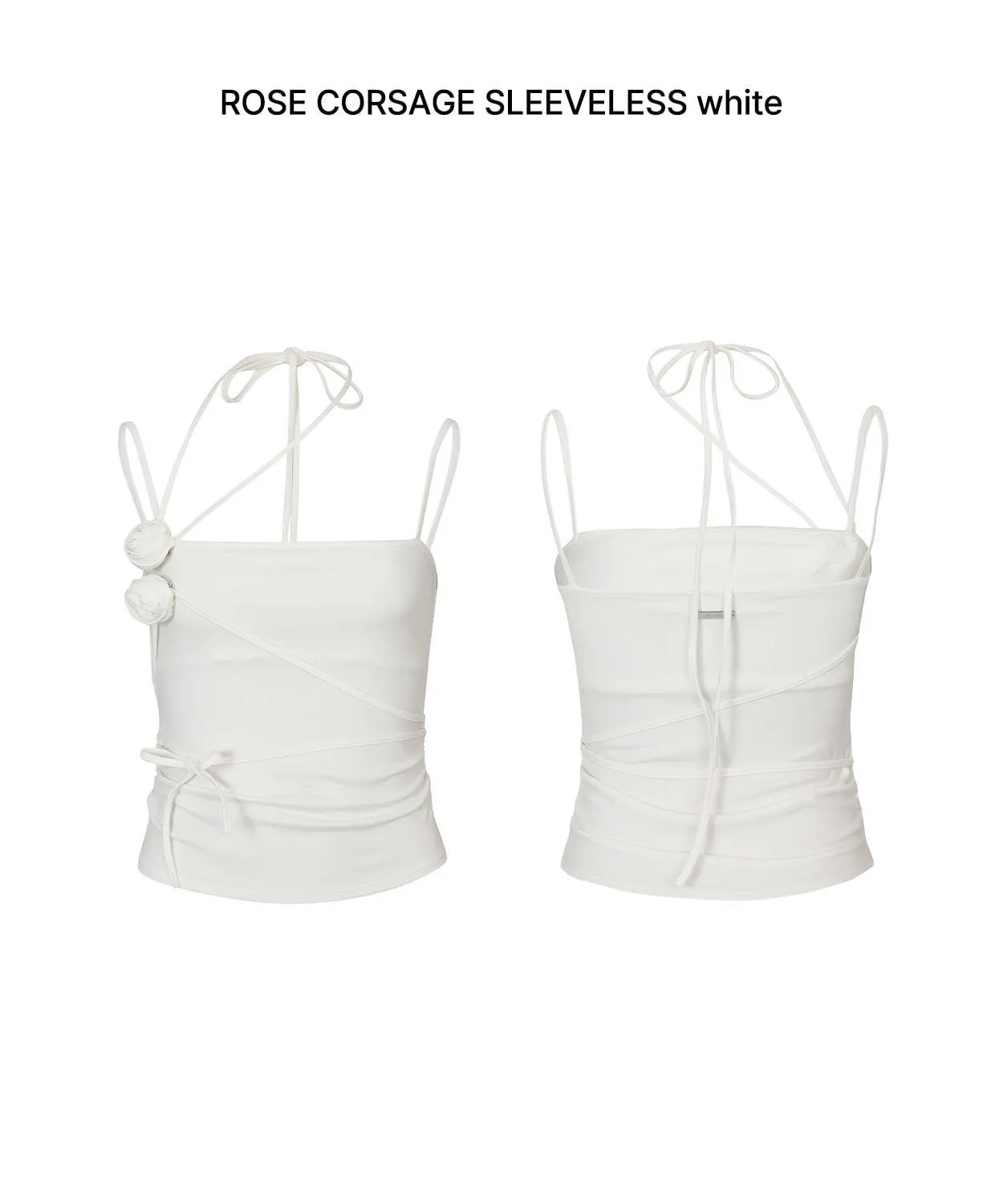 PAIN OR PLEASURE  |★PAIN OR PLEASURE★ ROSE CORSAGE SLEEVELESS - white