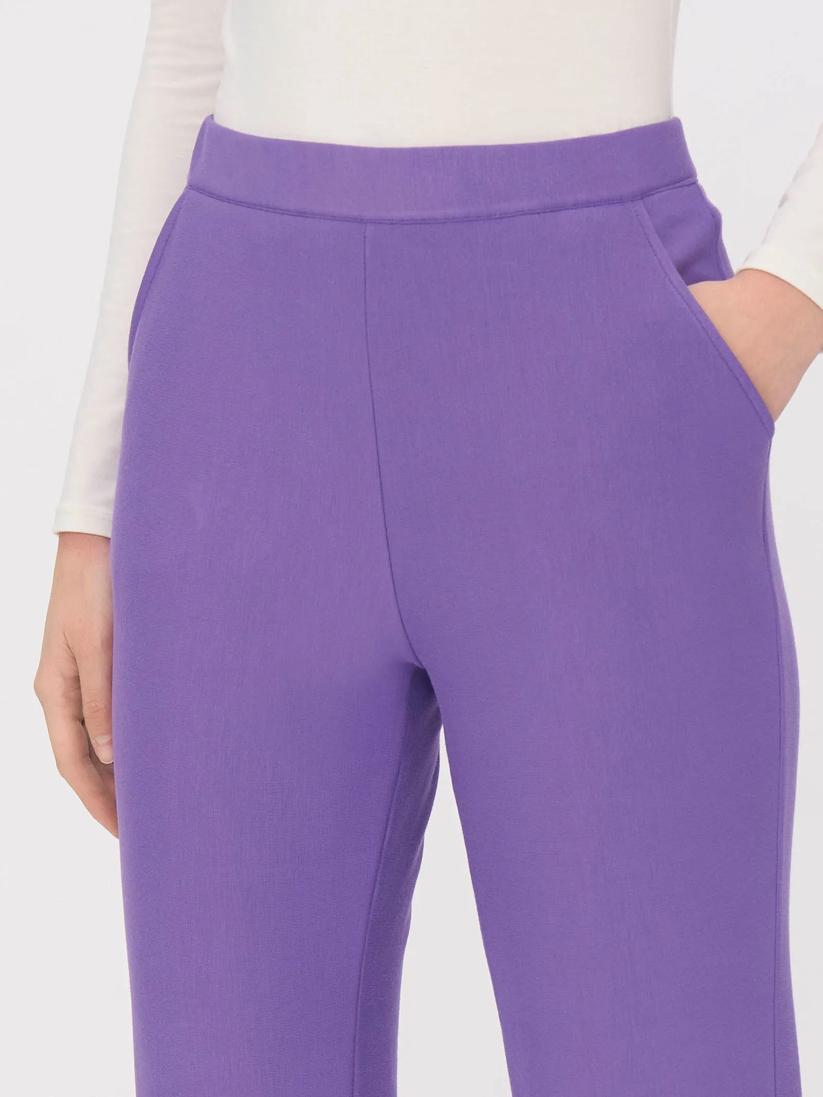 Pantalone a gamba dritta in Eco Techno Fleece - Champignon