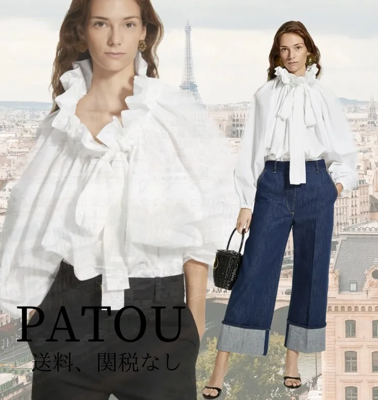 PATOU  |Casual Style Long Sleeves Plain Cotton Elegant Style