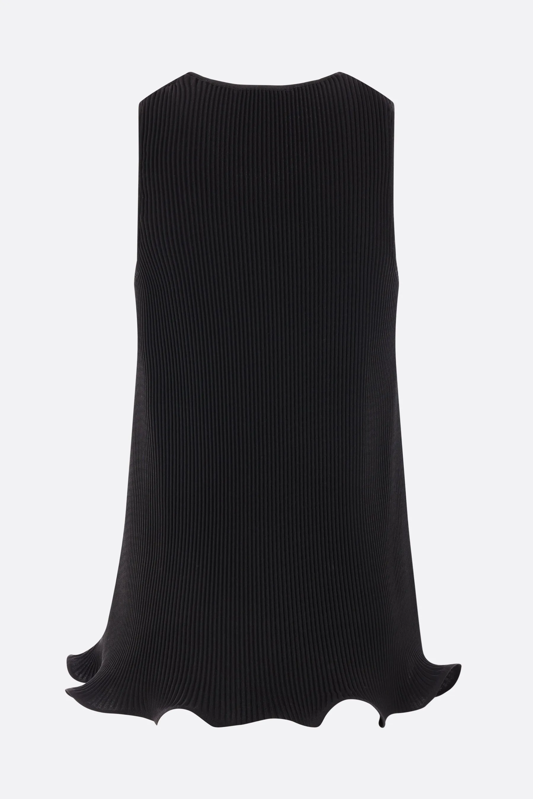 pleated technical poplin sleeveless top