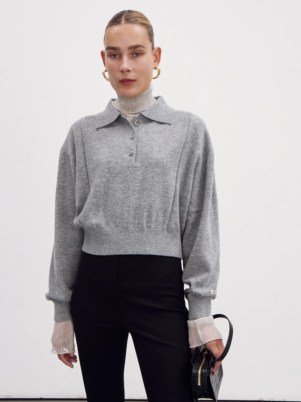 RECTO  |Casual Style Wool Long Sleeves Plain Party Style