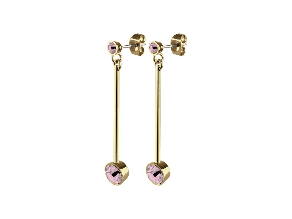 RESSIE SHINY GOLD VINTAGE ROSE EARRINGS