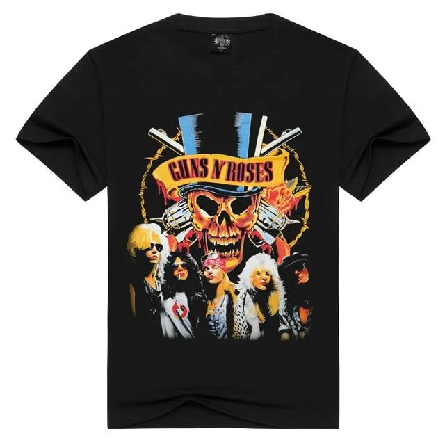 Rock Unisex Fashion Guns N' Roses Printed Summer T-shirts Tops Tees