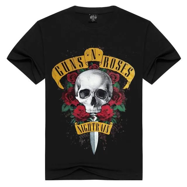 Rock Unisex Fashion Guns N' Roses Printed Summer T-shirts Tops Tees