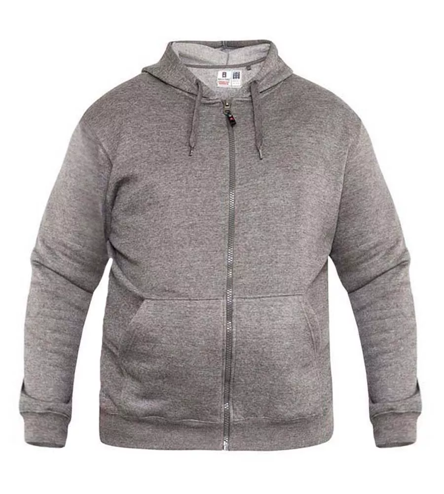 Rockford Big Mens Grey Heavy Weight Zip Through Hooded Sweatshirt (CANTOR GREY)