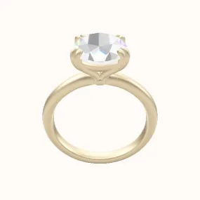 Rounded Solitaire Engagement Ring With Double Prongs Head