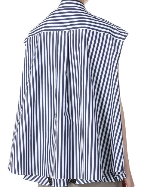 sacai  |Stripes Casual Style Sleeveless Cotton Tanks & Camisoles