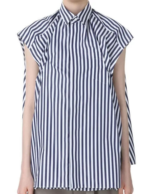 sacai  |Stripes Casual Style Sleeveless Cotton Tanks & Camisoles