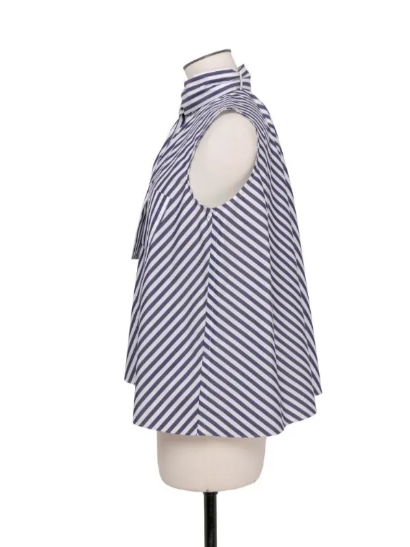 sacai  |Stripes Sleeveless Plain Cotton Party Style Office Style