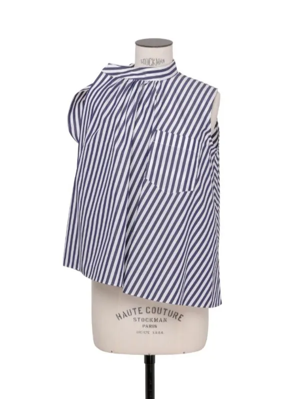 sacai  |Stripes Sleeveless Plain Cotton Party Style Office Style