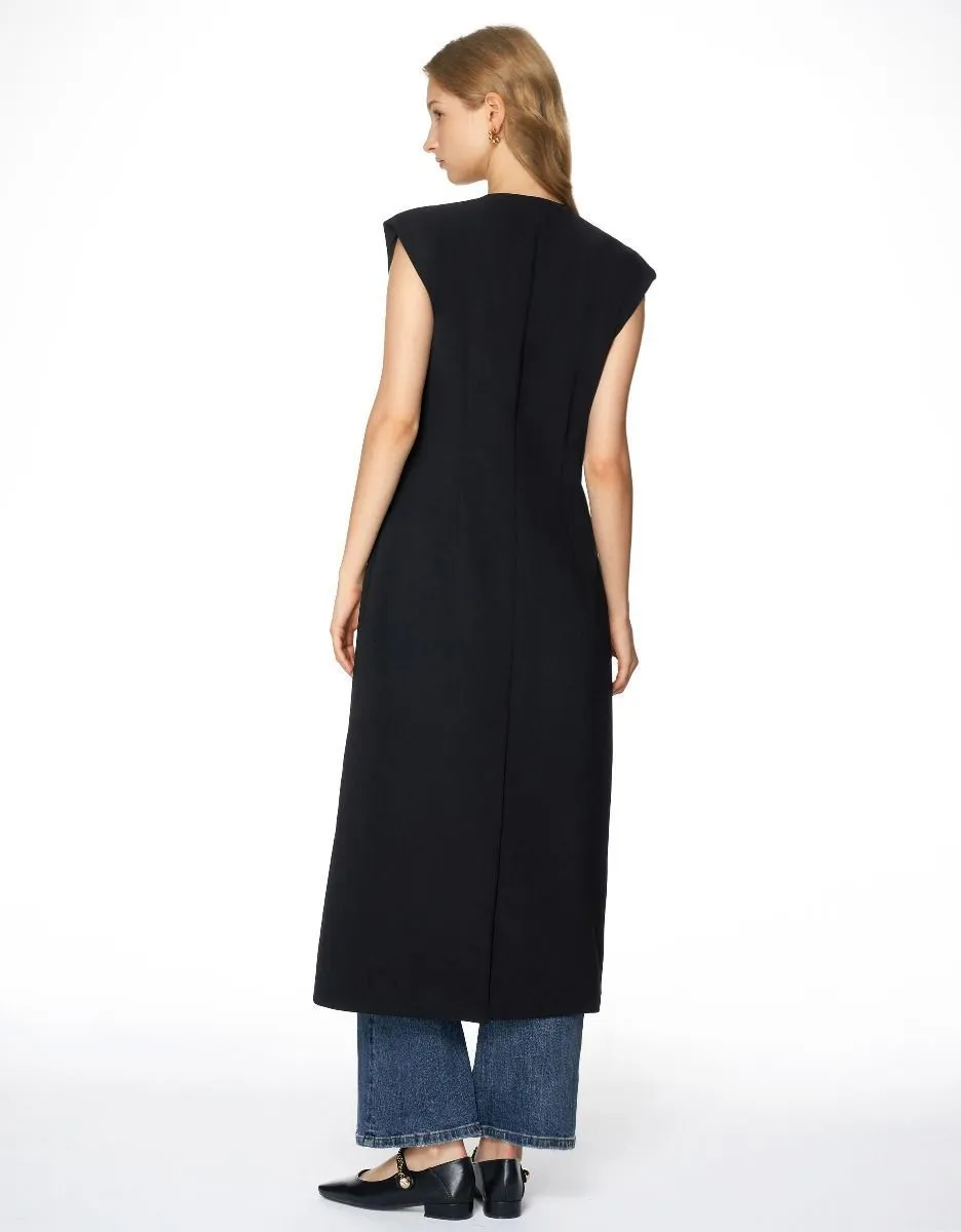 SaturdayClub  |Casual Style Sleeveless Plain Party Style Midi Office Style