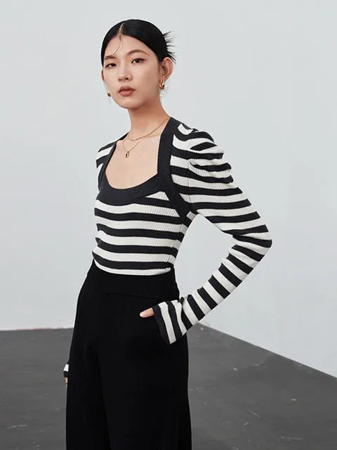 Shulu Shrug Striped Long Sleeve