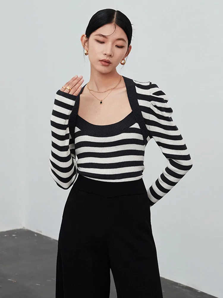 Shulu Shrug Striped Long Sleeve