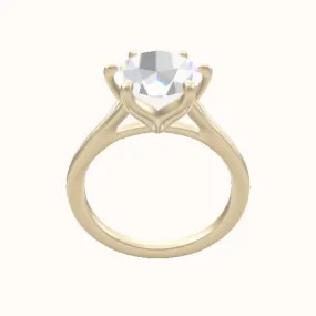 Split Cathedral Engagement Ring With Petal Six Prong Head