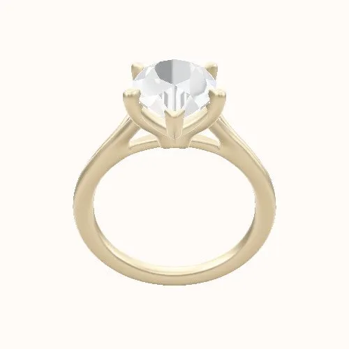 Split Cathedral Engagement Ring With Standard Four Prong Head