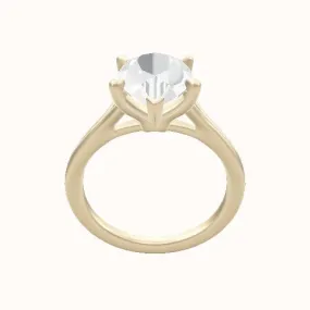 Split Cathedral Engagement Ring With Standard Four Prong Head