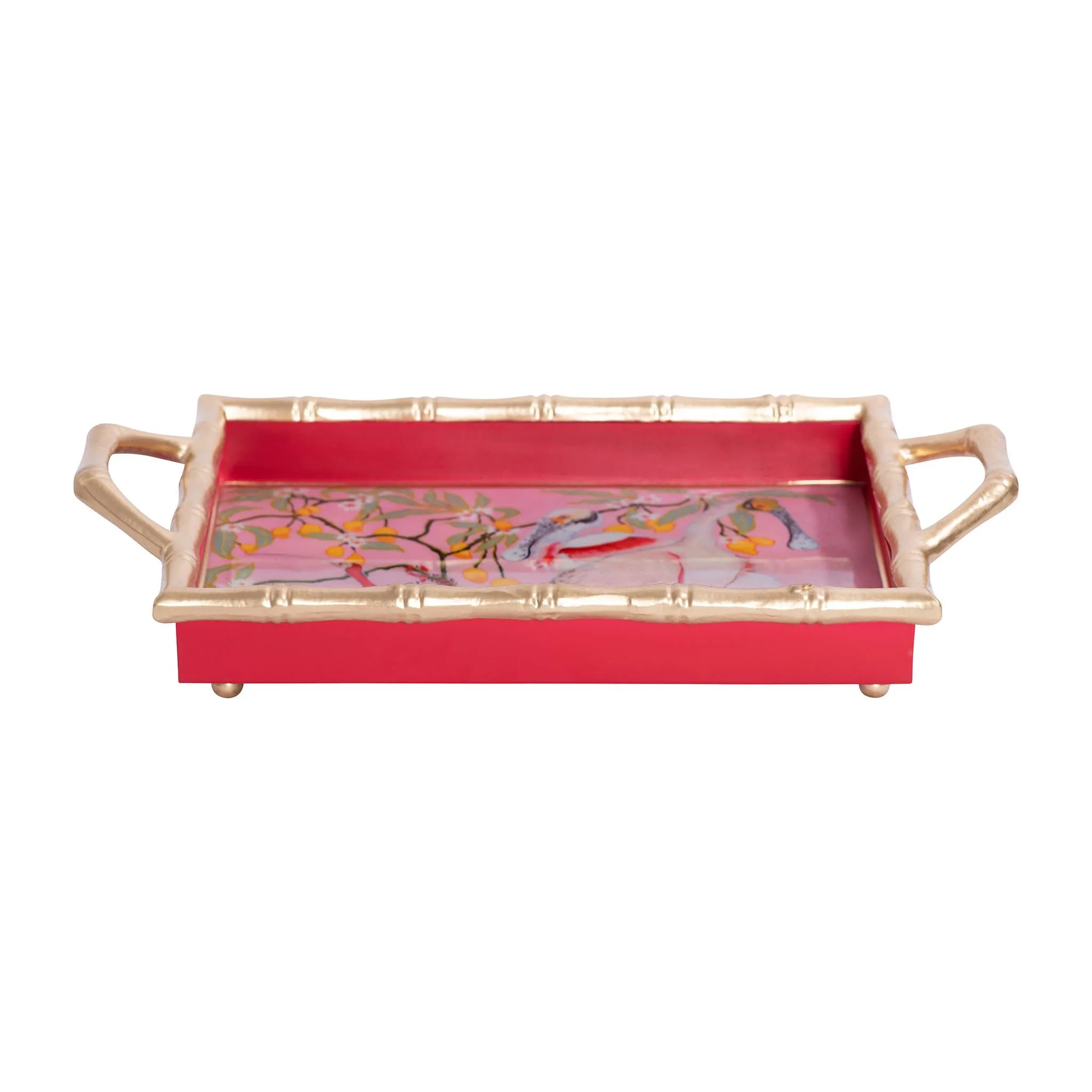 Spoonbill Birds Enameled Chang Mai Tray