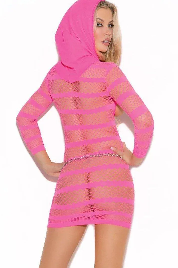 SS-Cupless Hooded Mini Dress