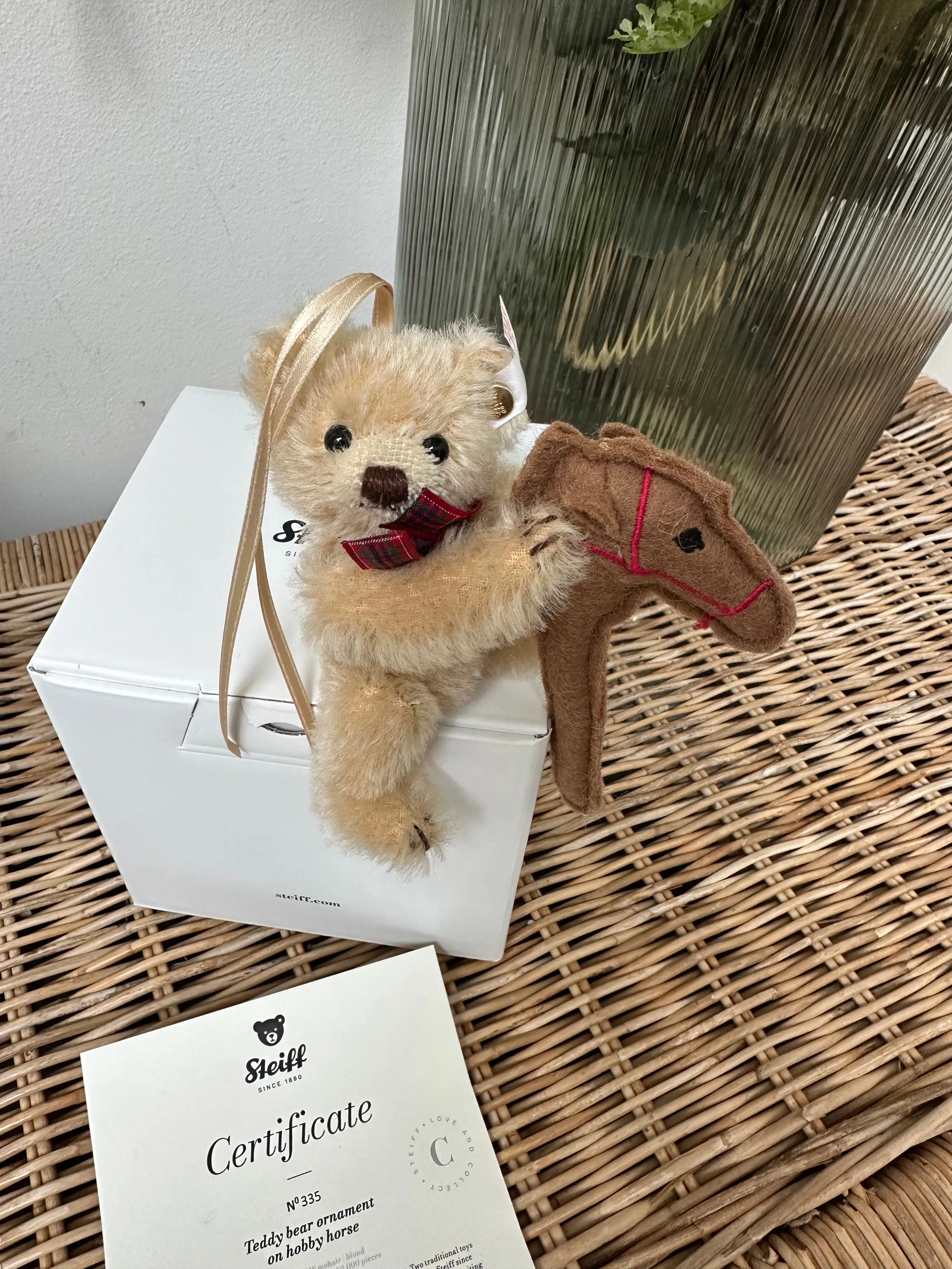 Steiff Teddy Bear Christmas Ornament with Hobby Horse Limited Edition No 335