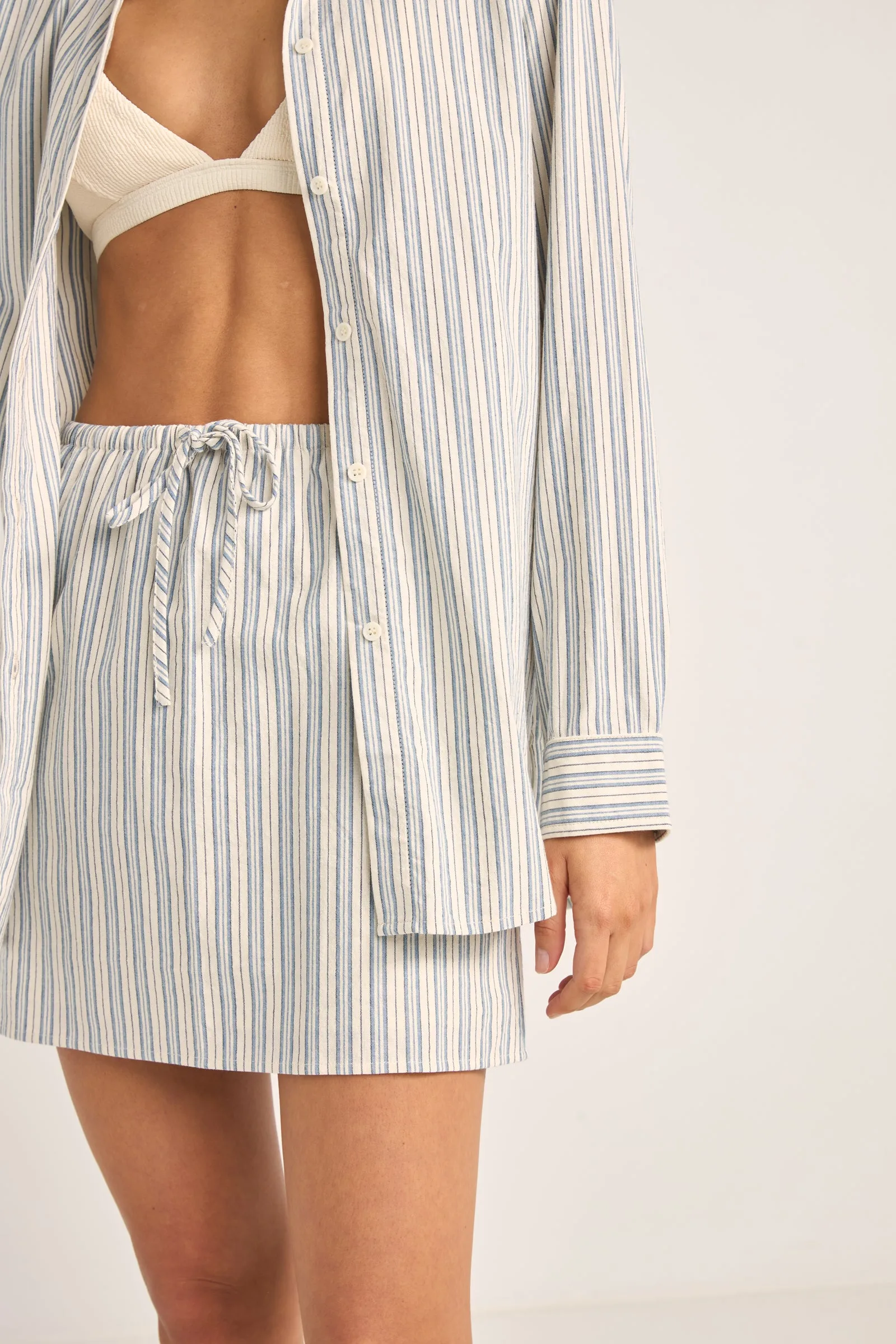 Stella Stripe Overswim Skirt Blue Stripe