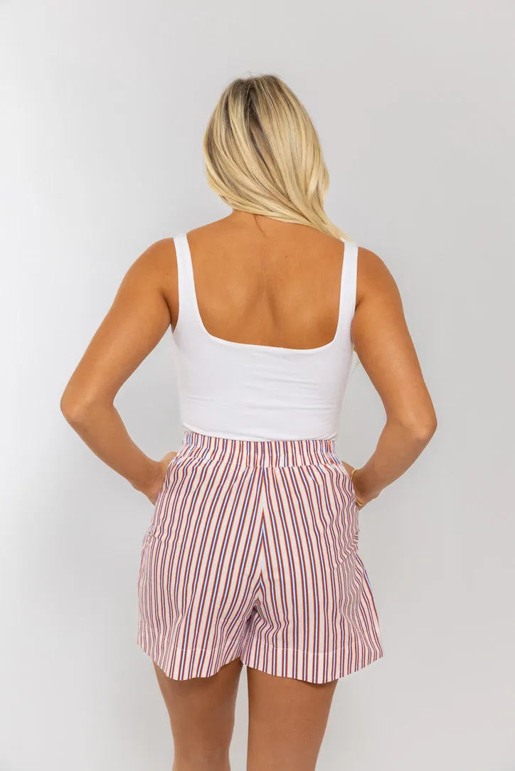 Stripe Poplin Pocket Shorts