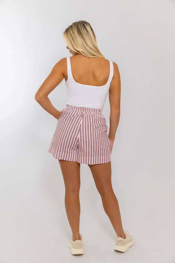 Stripe Poplin Pocket Shorts