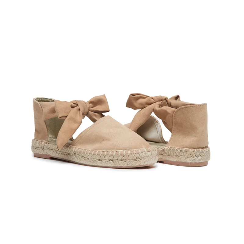 Suede Espadrille in Nude