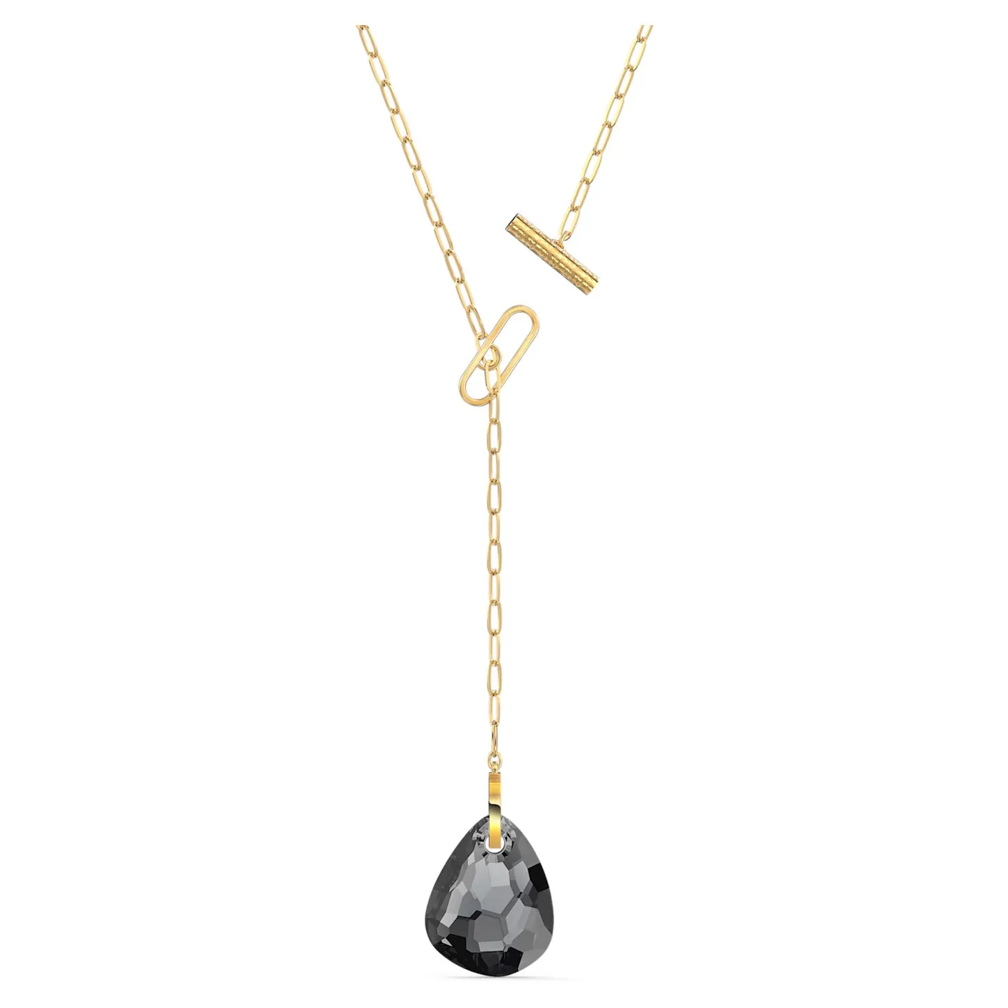 Swarovski T Bar Y Necklace, Gray, Gold-tone plated -5565997