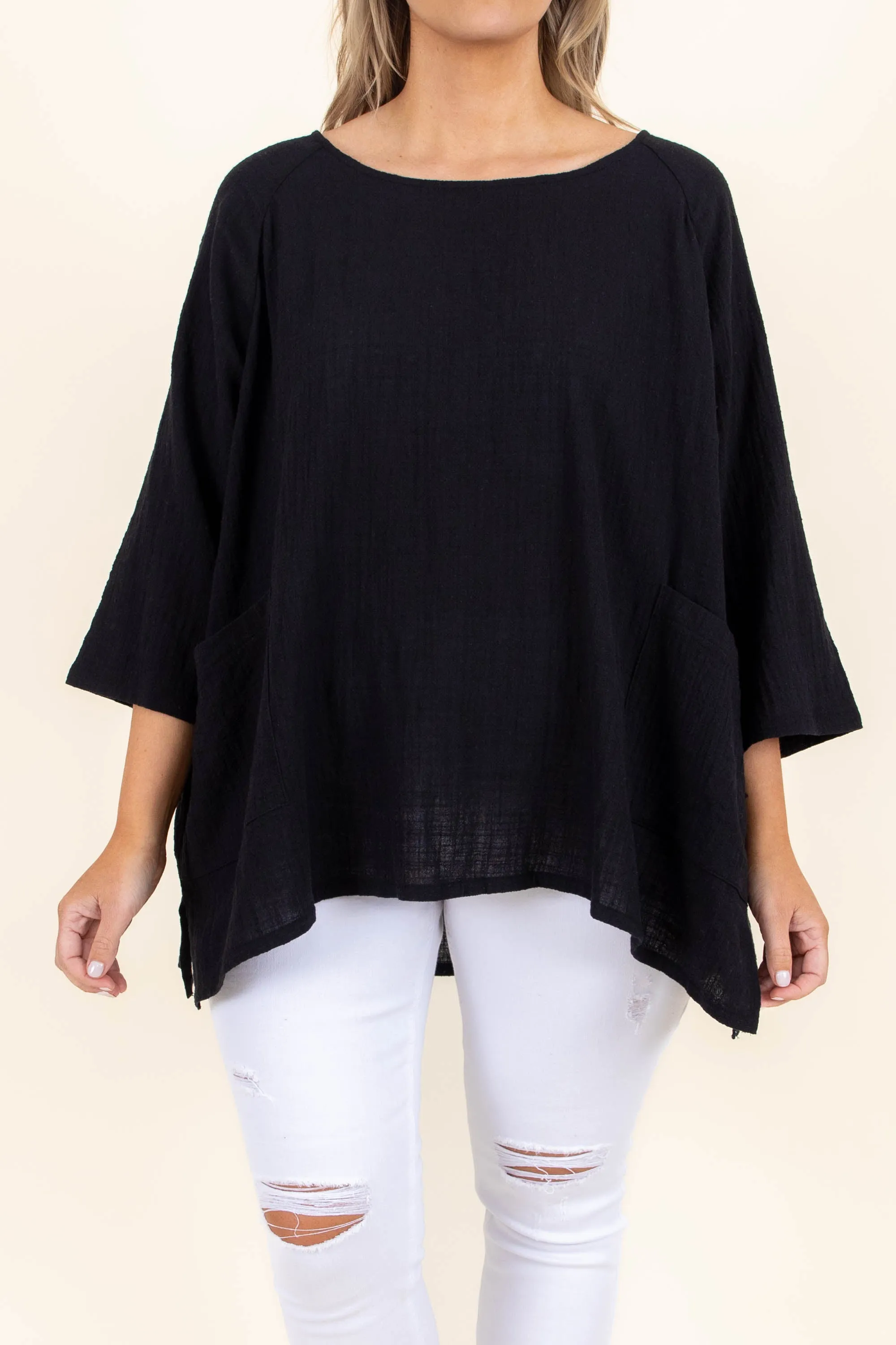 Thinking It Through Tunic, Black