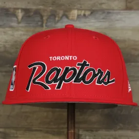 Toronto Raptors NBA Script Up Side Patch 9Fifty Snapback with Gray Undervisor | Red OSFM