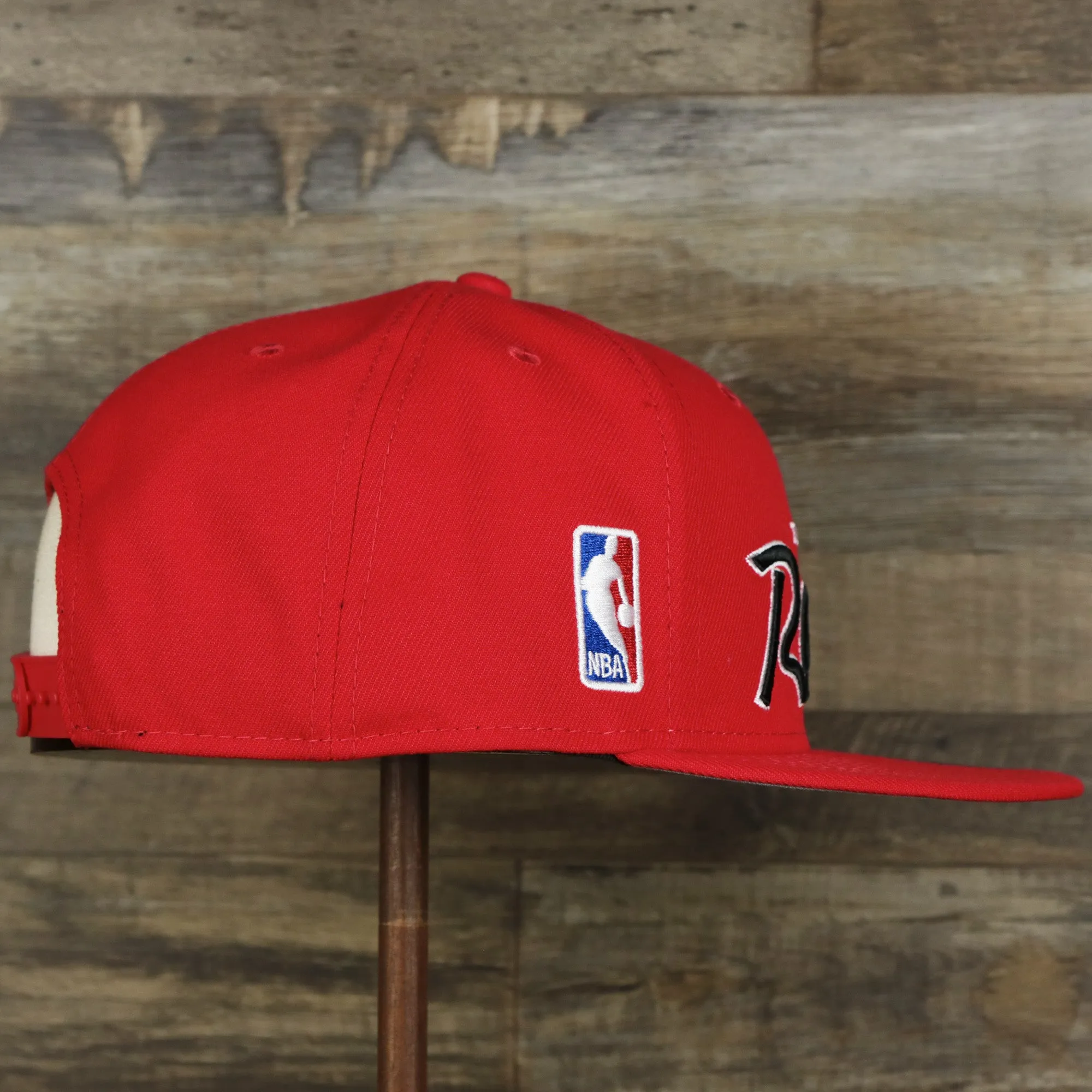 Toronto Raptors NBA Script Up Side Patch 9Fifty Snapback with Gray Undervisor | Red OSFM