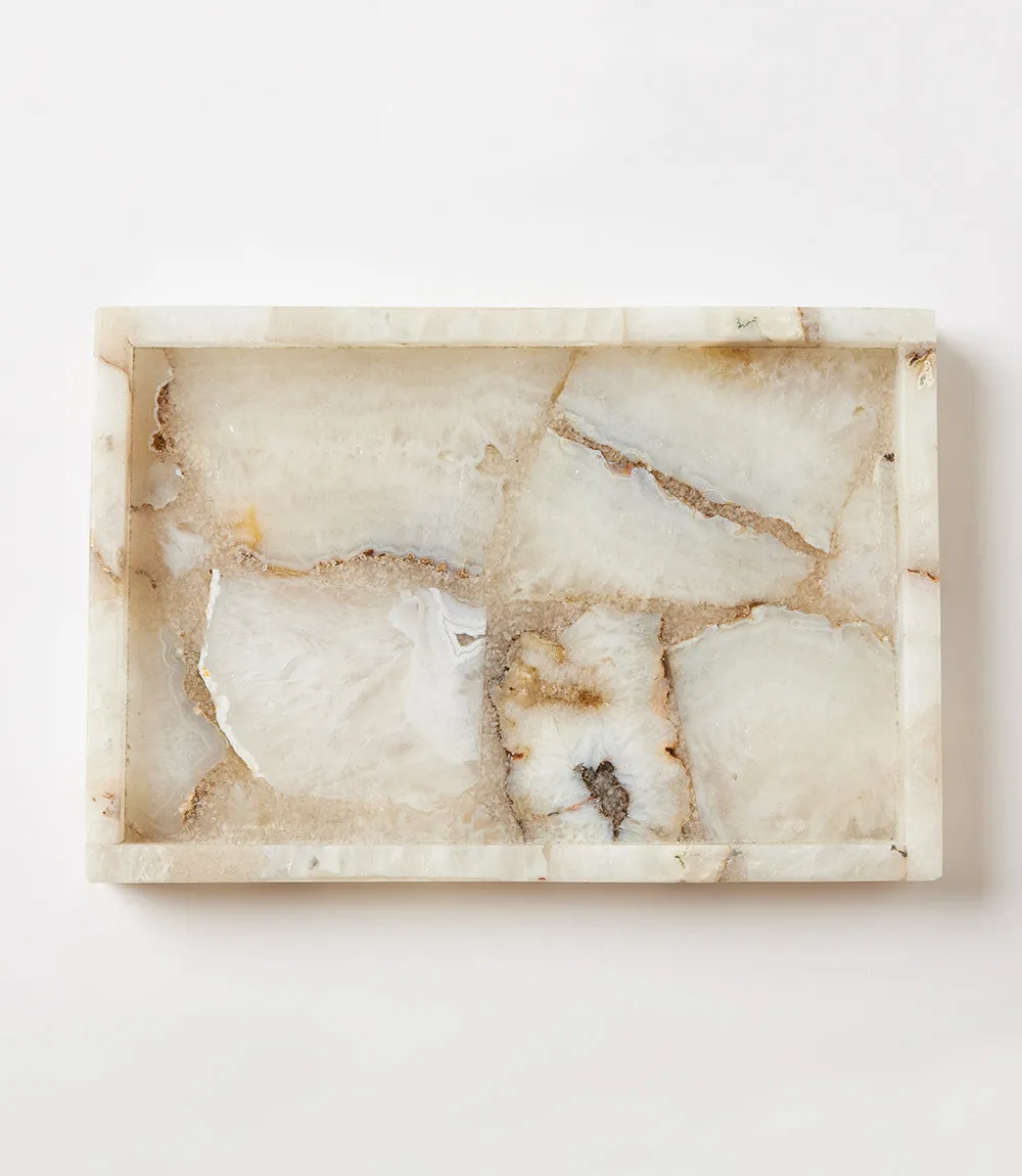 White Agate Tray