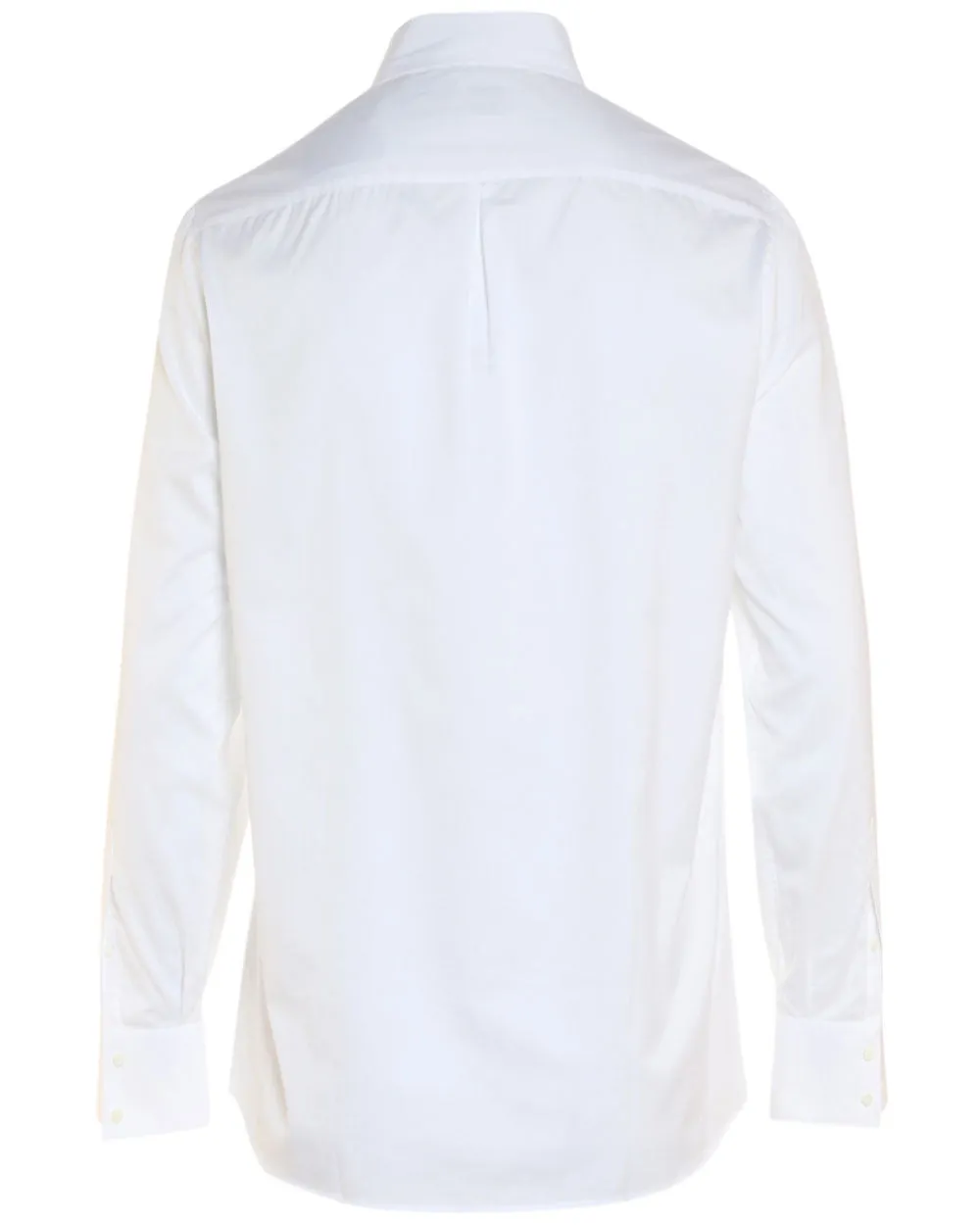 White Cotton Basic Sportshirt