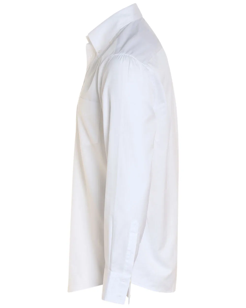 White Cotton Basic Sportshirt