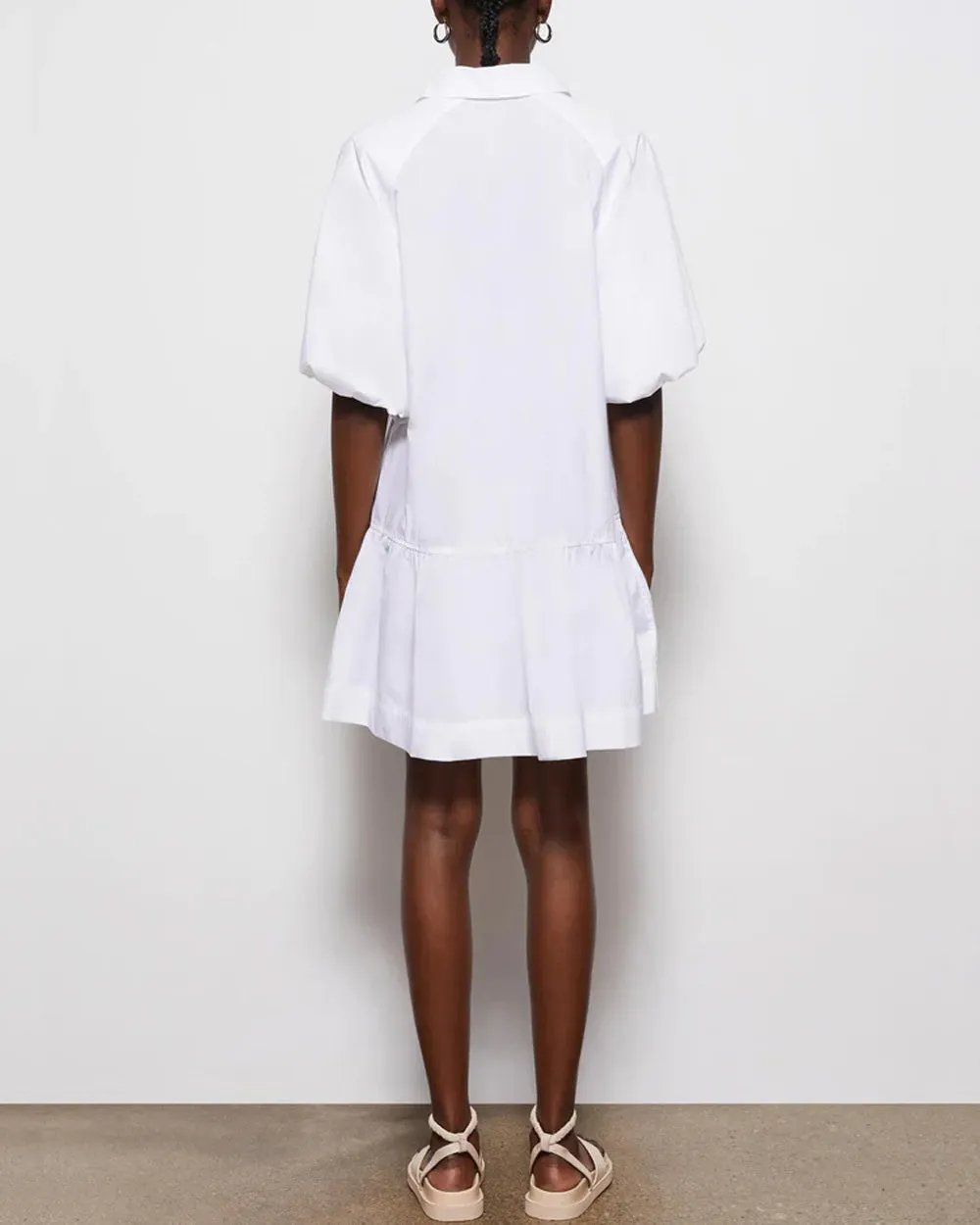 White Cotton Poplin Crissy Shirt Dress