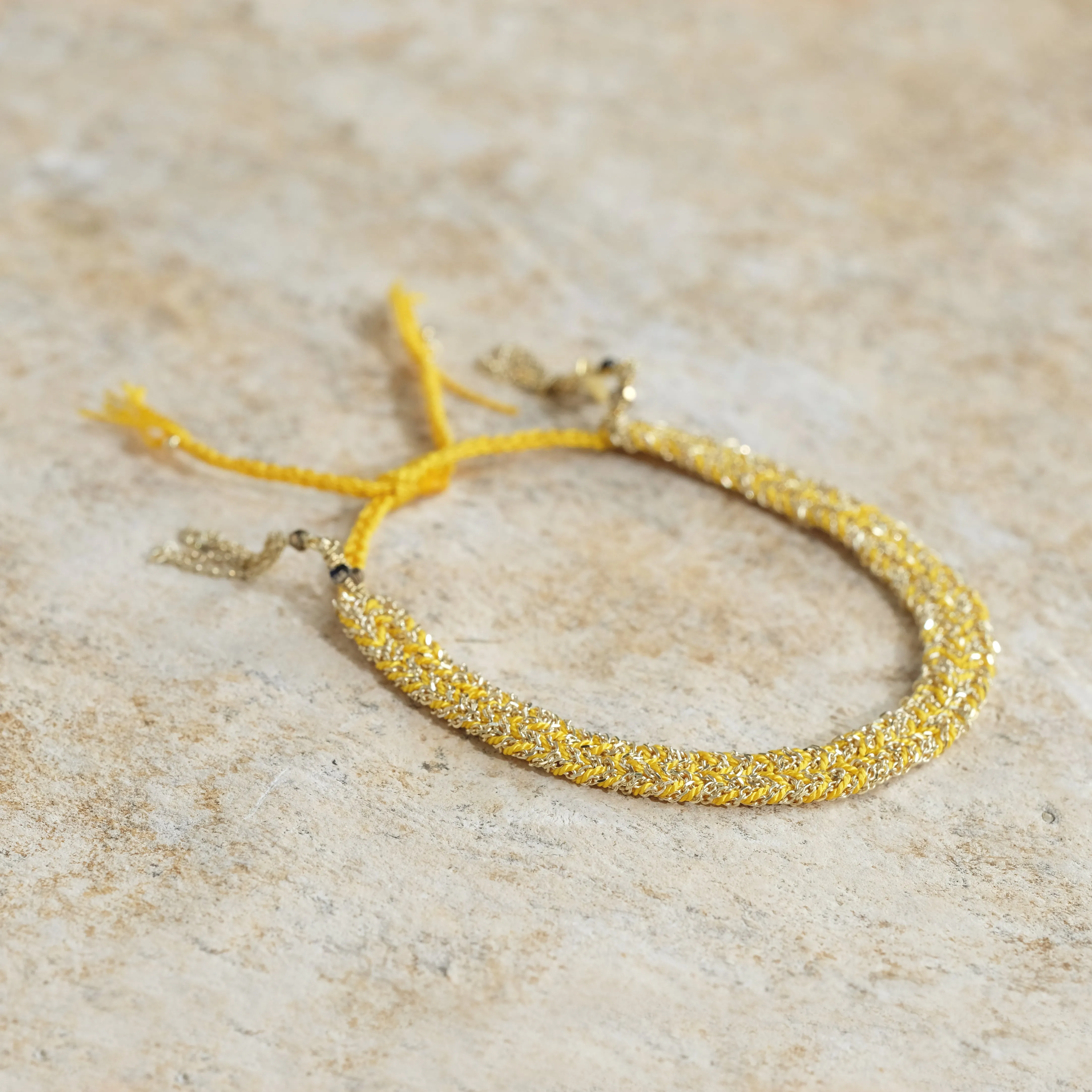 Yellow Bolo Fringe Bracelet