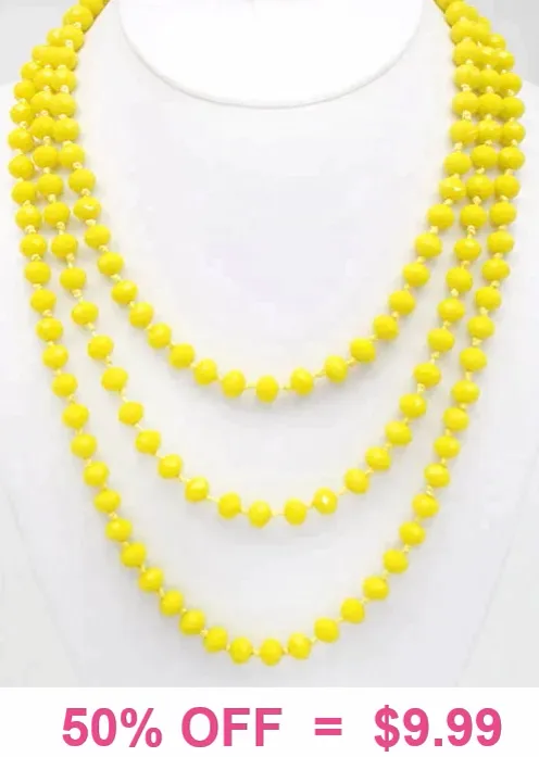 Yellow Crystal Beaded Layering 60