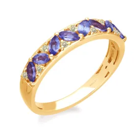 Yellow Gold Tanzanite & Fancy Yellow Diamond Renaissance Ring