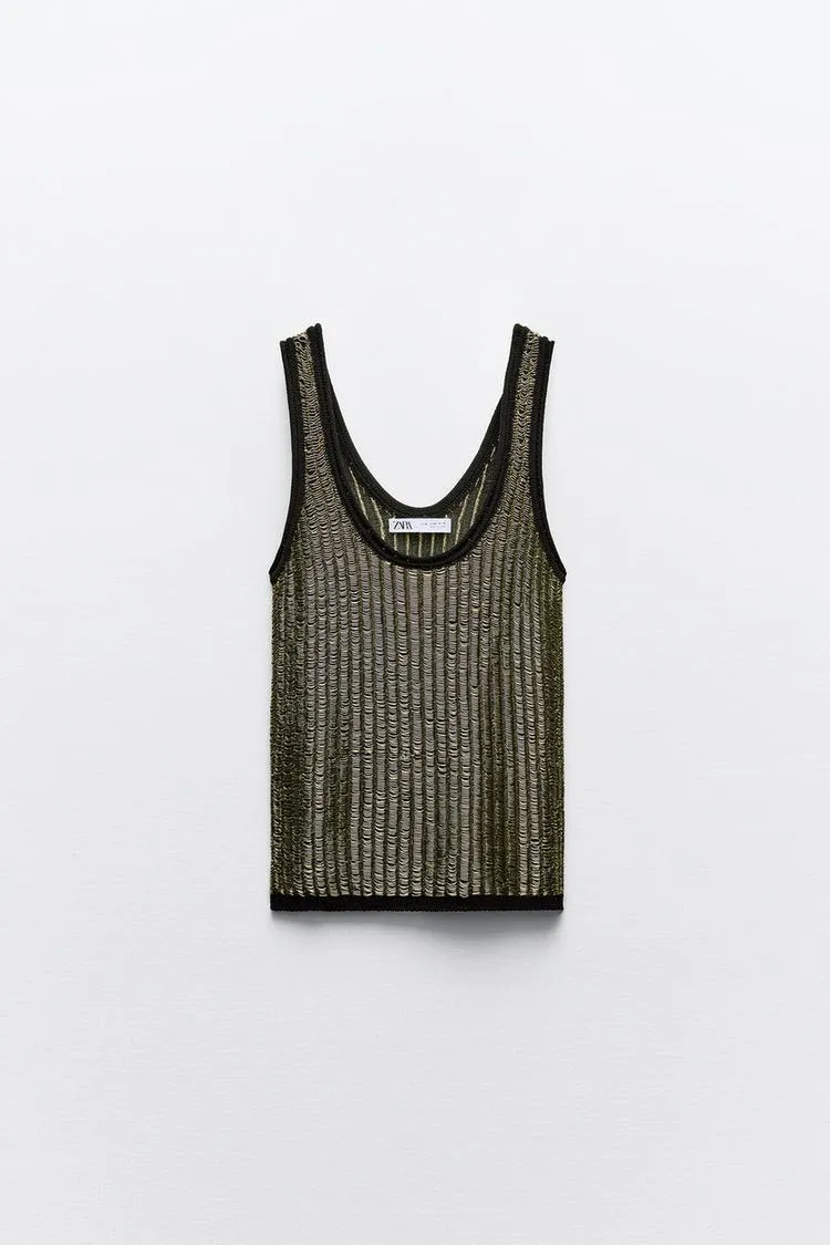 ZARA  |Sleeveless Metallic Tanks & Camisoles