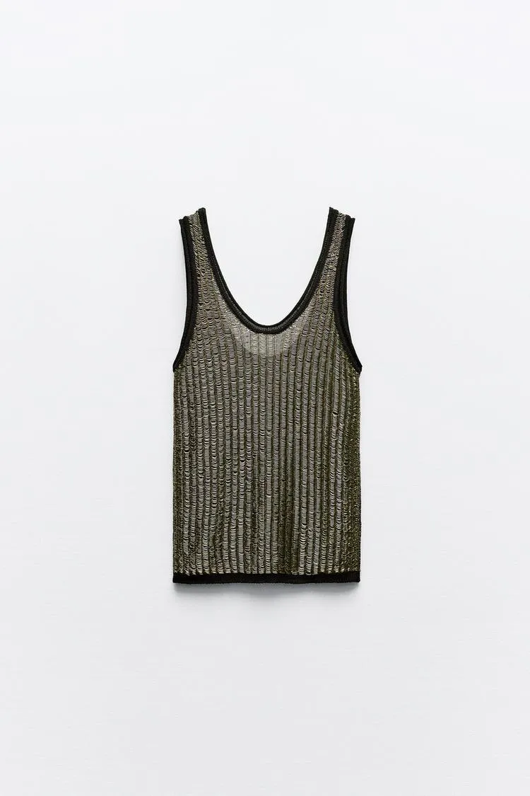 ZARA  |Sleeveless Metallic Tanks & Camisoles